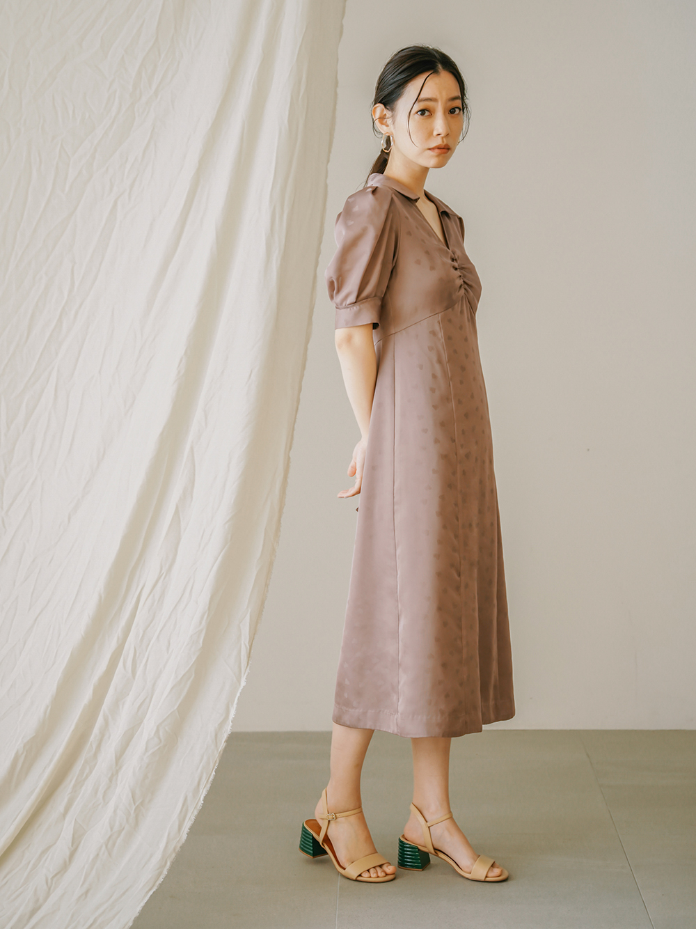 ハートジャガードミディワンピース マキシ ロングワンピース ワンピース Lily Brown リリーブラウン の通販サイト 公式