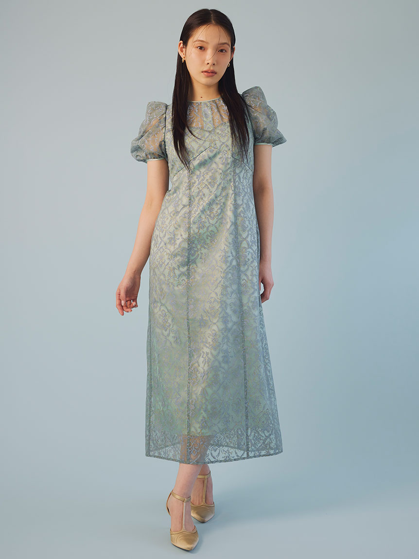 チュール刺繍ドレス(マキシ・ロングワンピース)｜ワンピース｜LILY 