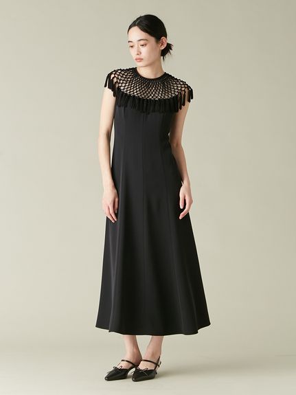 新品同様【完売】LILY BROWN レースマーメイドドレス ブラック LILY BROWN Lily Brown 刺繍レースワンピース ブラック -靴