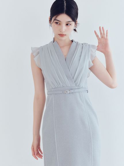 リリ様　　黒チェリーL ファンデ１つ キャンブリックティアードワンピース(マキシ・ロングワンピース