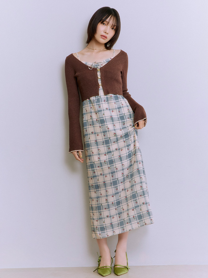 LILY BROWN ニットカーデセットキャミワンピース LILY BROWN（リリーブラウン）の「ニットカーデセットキャミ