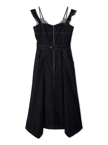 Lily Brown ワンピース シフォンドッキングニットワンピース(マキシ・ロングワンピース