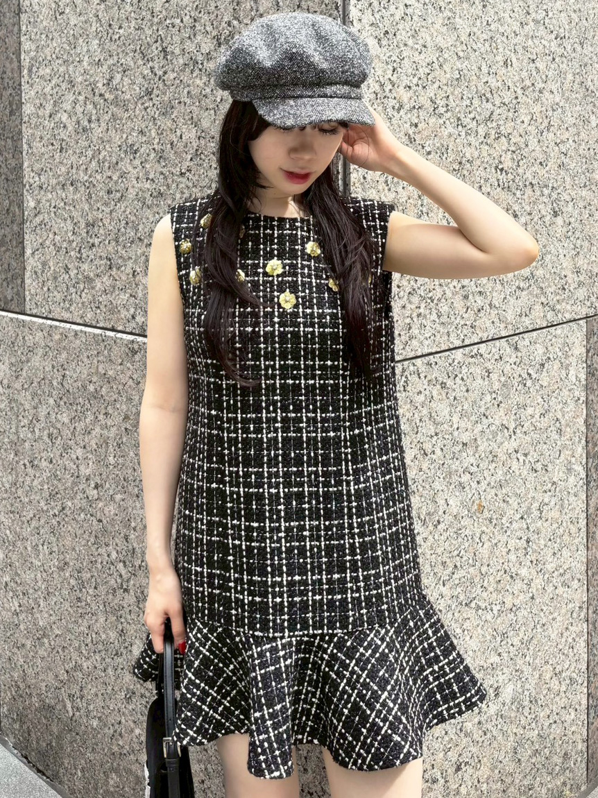 L.B CANDY STOCK Aラインビジューミニワンピース LILY BROWN｜[L.B CANDY STOCK]Aラインビジューミニワンピース