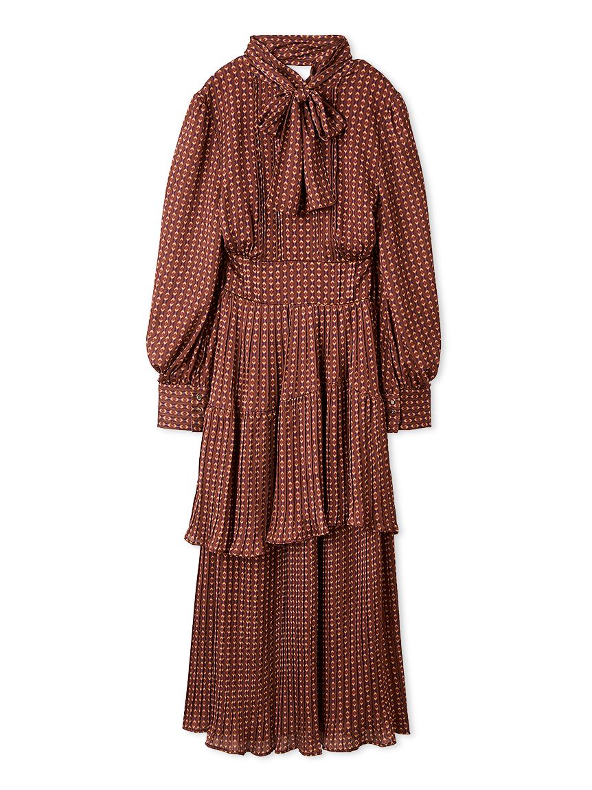 2wayボウタイプリーツワンピース(マキシ・ロングワンピース