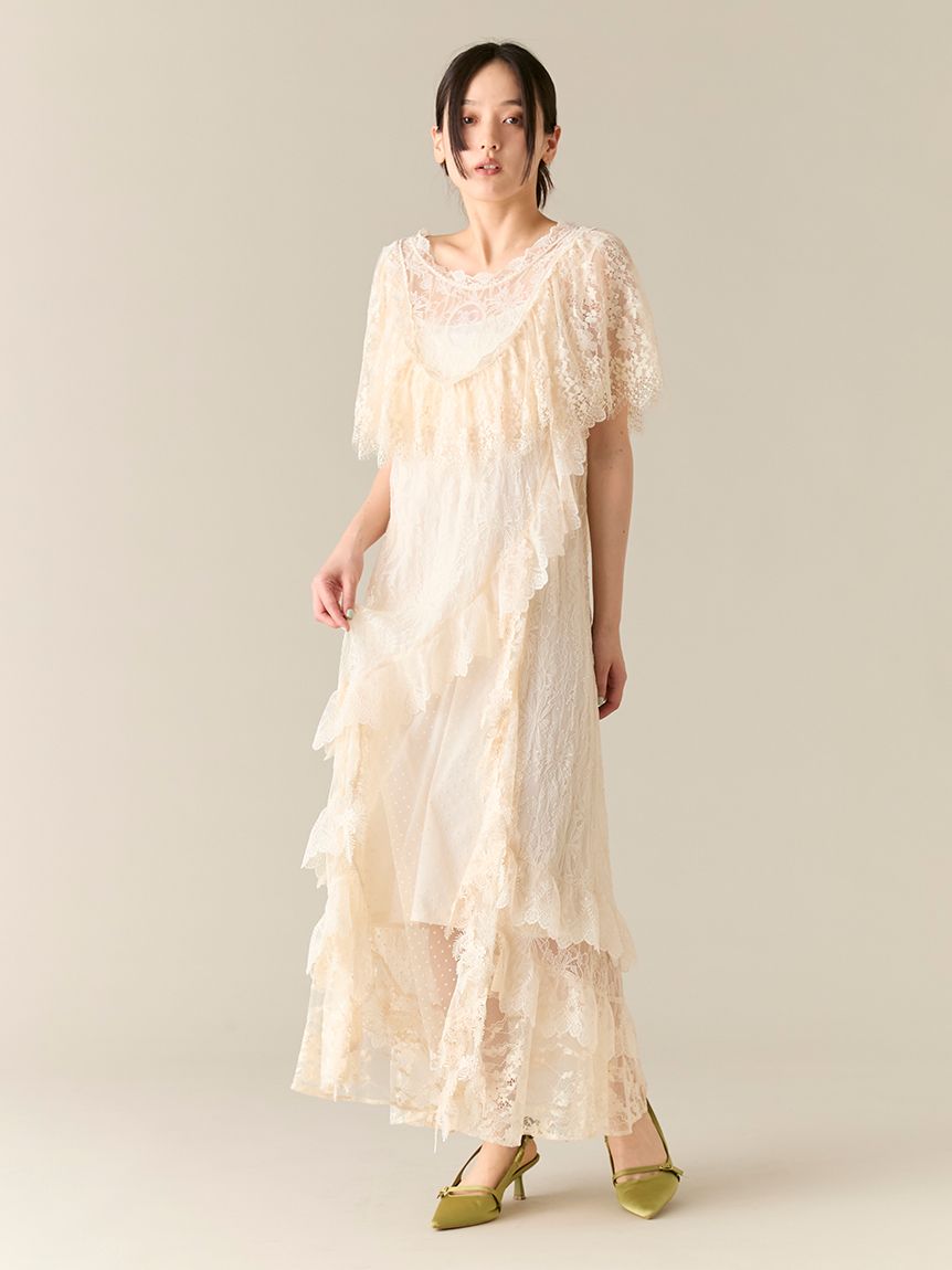 プラントレースドレス(ドレス)｜ワンピース｜LILY BROWN（リリー