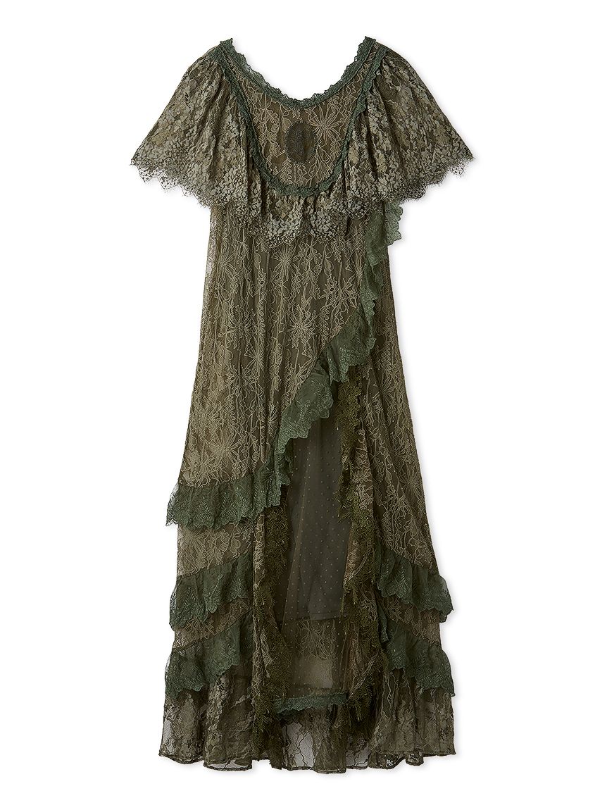 THE DRESS LAB Lily brown フリル袖 ブライトレースドレス プラントレースドレス(ドレス)｜ワンピース｜LILY BROWN（リリー