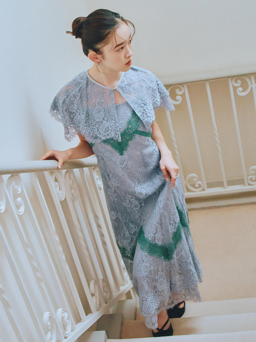 ケープ付き2wayレースラインドレス(ドレス)｜ワンピース｜LILY BROWN