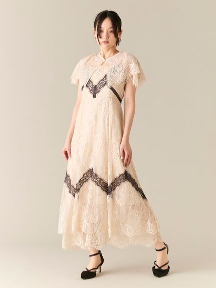 LILY BROWN ドレス LILY BROWN（リリーブラウン）チュール刺繍ドレス（ラベンダー/1