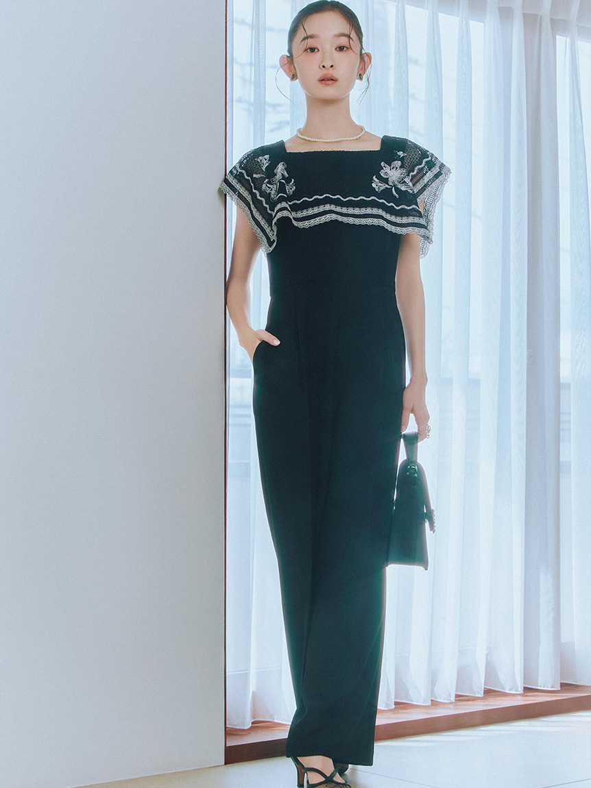 レースカラーコンビネゾン(ドレス)｜ワンピース｜LILY BROWN（リリー