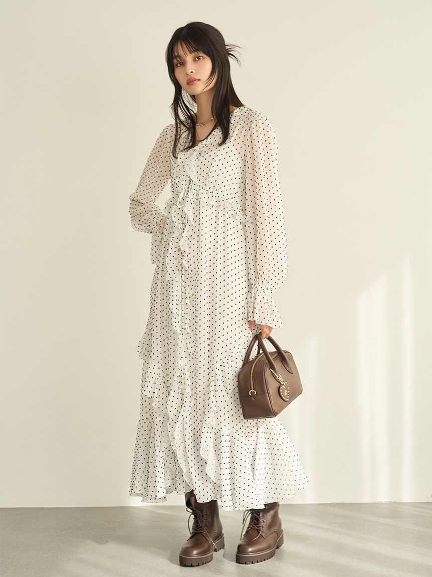 フリルガウンピース(マキシ・ロングワンピース)｜ワンピース｜LILY