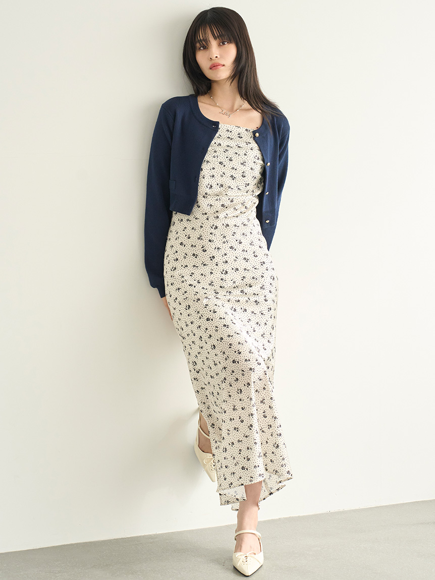 カーデセットプリントキャミワンピース(マキシ・ロングワンピース