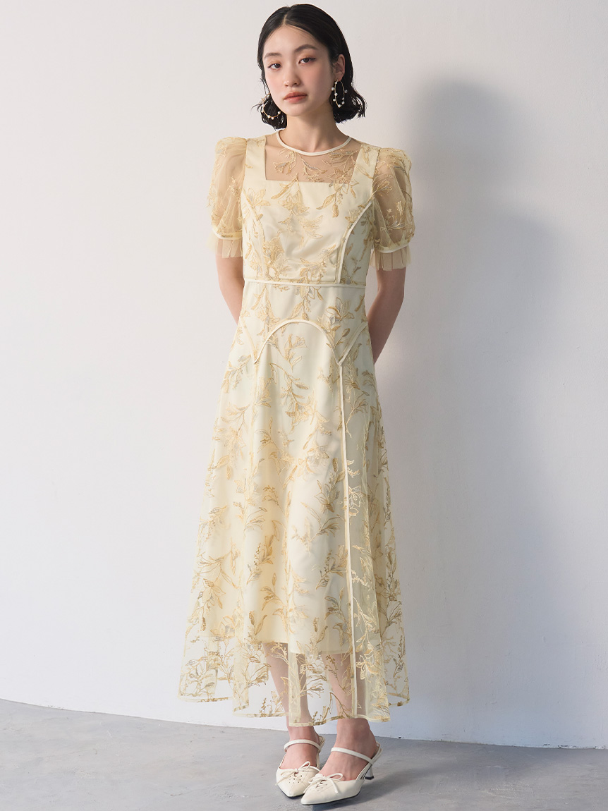 パネルラインエンブロイダリ―ドレス(ドレス)｜ワンピース｜LILY BROWN