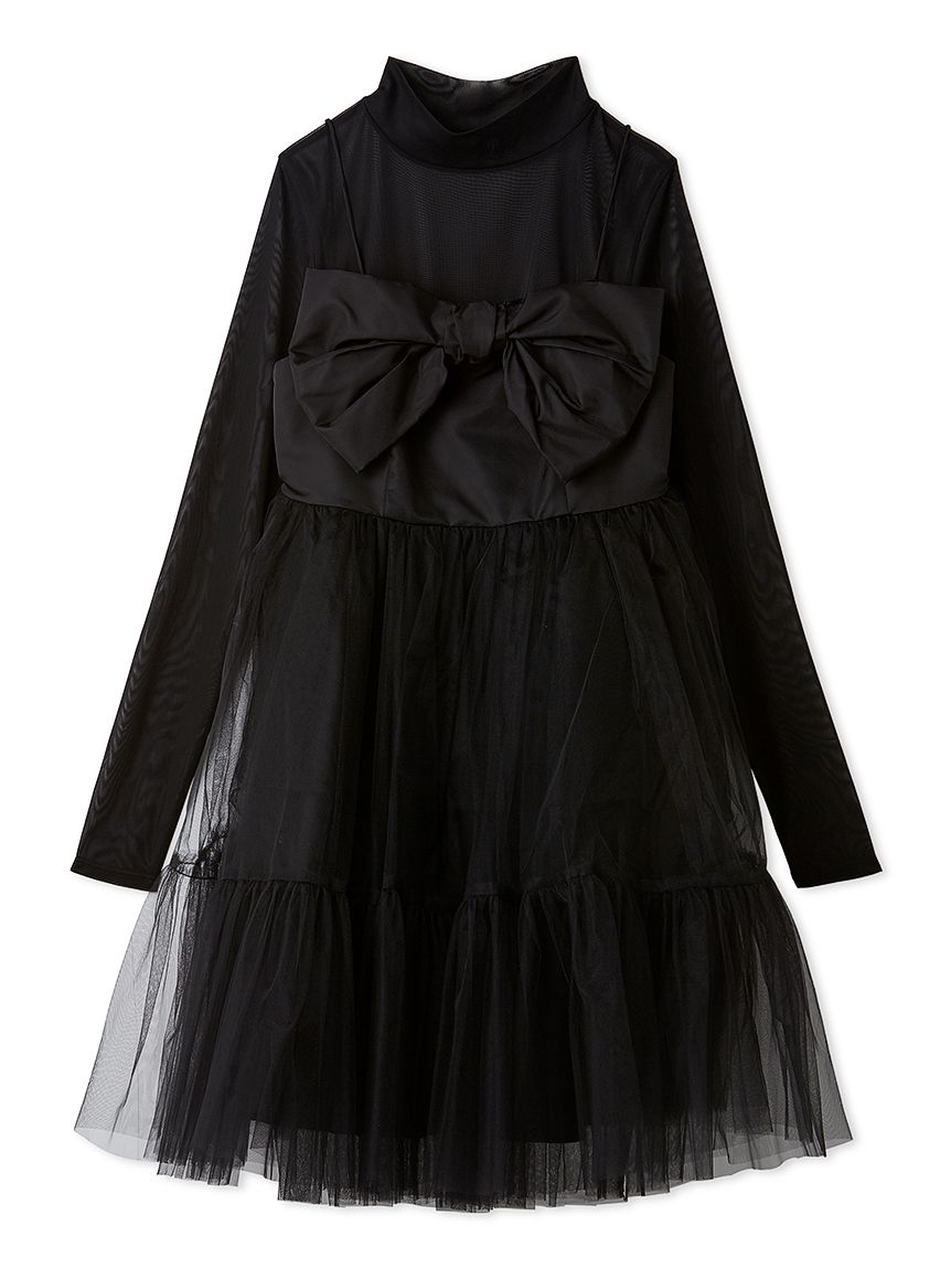 フロントリボンチュールミニドレス(ドレス)｜ワンピース｜LILY BROWN