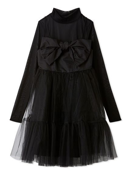 フロントリボンチュールミニドレス(ドレス)｜ワンピース｜LILY BROWN