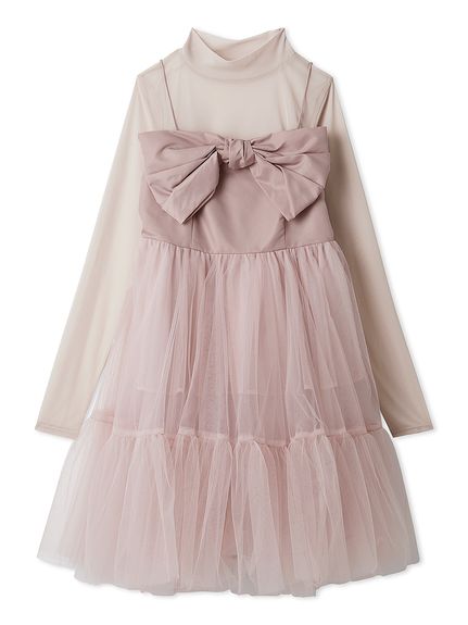 フロントリボンチュールミニドレス(ドレス)｜ワンピース｜LILY BROWN