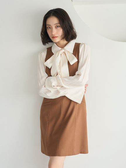 シャツドッキングミニワンピース