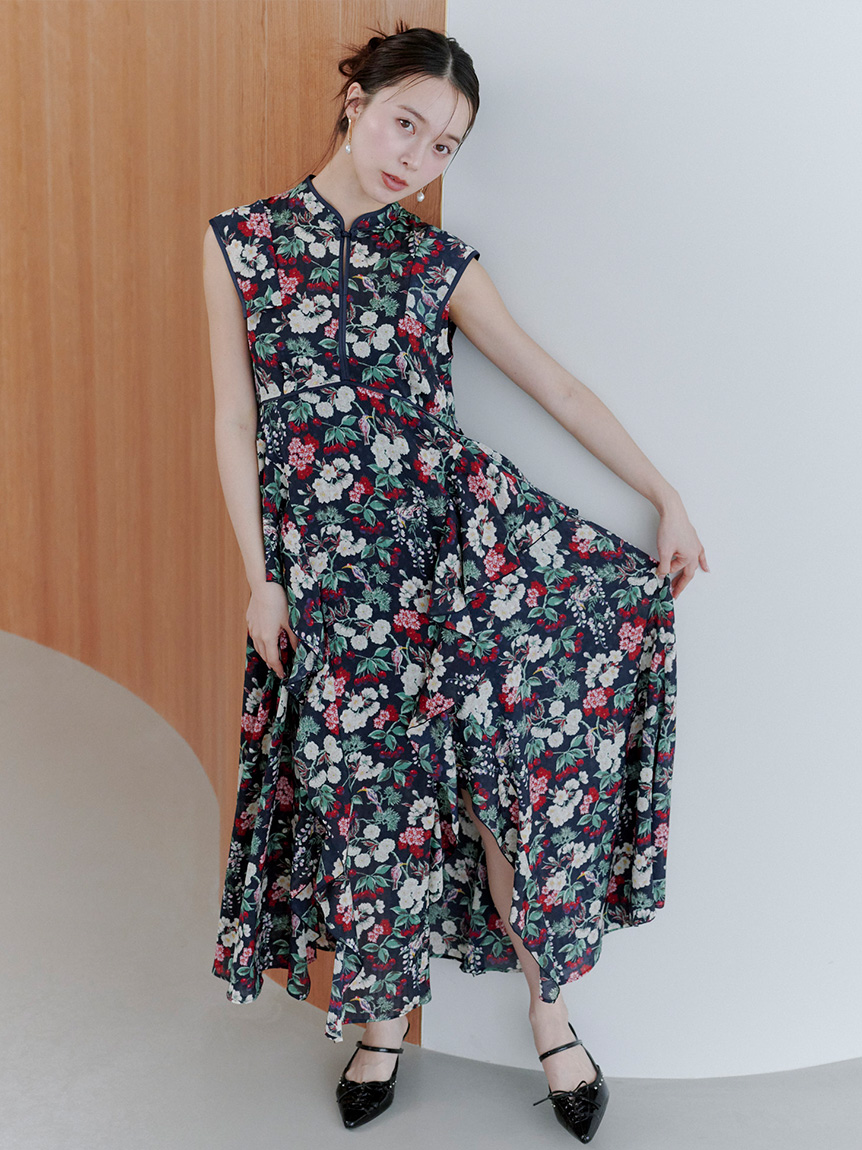 LILY BROWN×KEITA MARUYAMA】ボタニカルチェリー柄ワンピース(マキシ