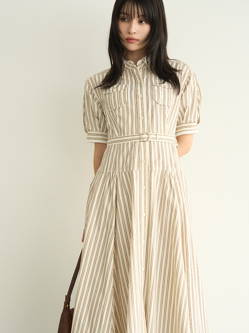 ポケットディテールシャツワンピ