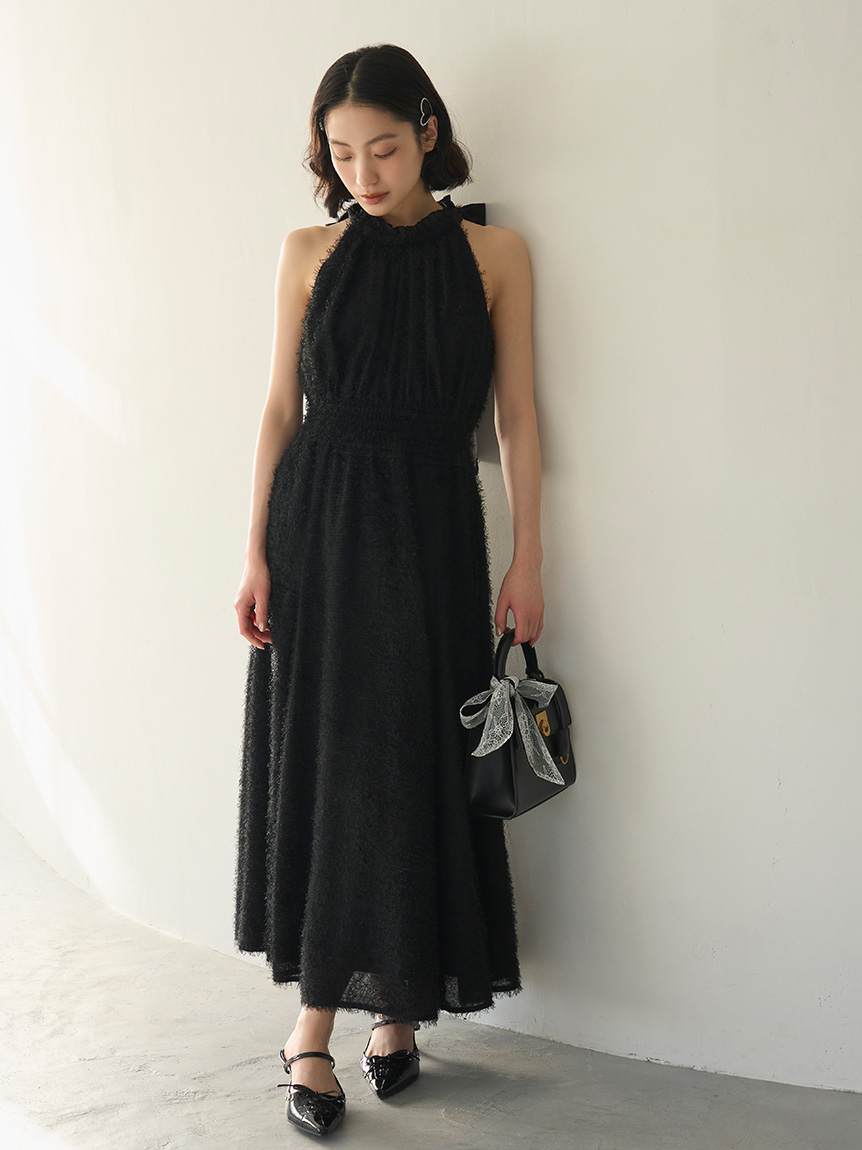 美品♡トリココムデギャルソン セーラーカラー 花柄 ジャガード ロングワンピース 中古・古着通販】tricot COMME des GARCONS (トリココムデギャルソン