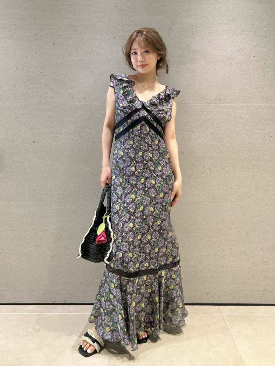 LILY BROWN×ANNA SUI】フラワープリントワンピース(マキシ・ロング