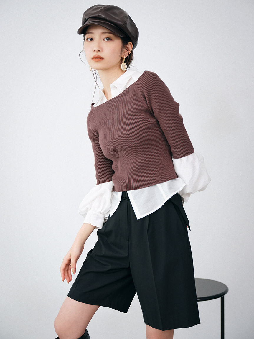 ショートレングスステンカラージャケット&ラップショートパンツ ショートレングスステンカラージャケット&ラップショートパンツ