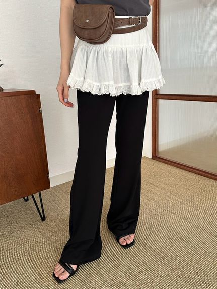 【入手困難☆Lily Brown】黒　カード柄　カジュアルパンツ　サイズF LILY BROWN｜ベルト付きタックパンツ | Rakuten Fashion(楽天