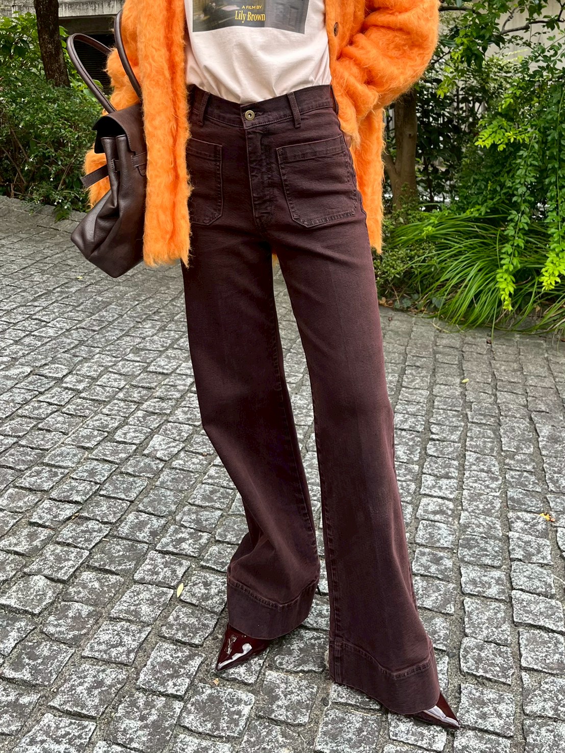 タイムセール　LILY BROWN × ANNA SUIワイドデニムパンツ LILY BROWN × ANNA SUI ワイドデニムパンツ パープル - メルカリ