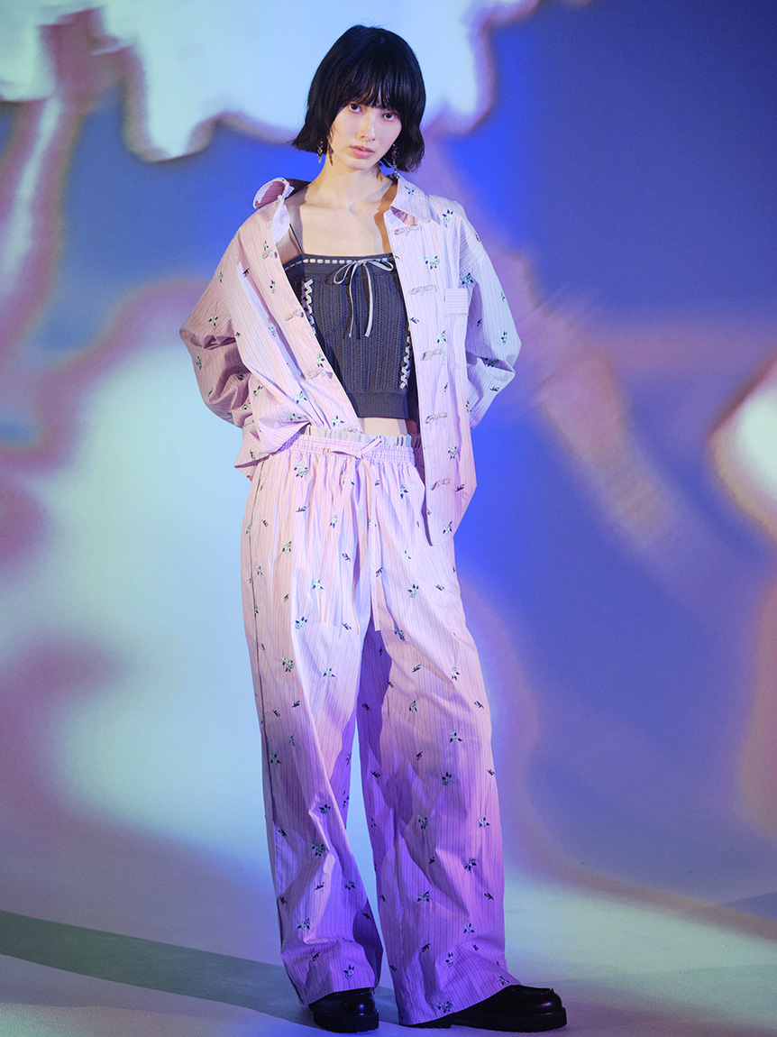 リリーブラウン アフリカポスター転写プリント トップス LILY BROWN Lily Brown アフリカポスター転写プリント ライム