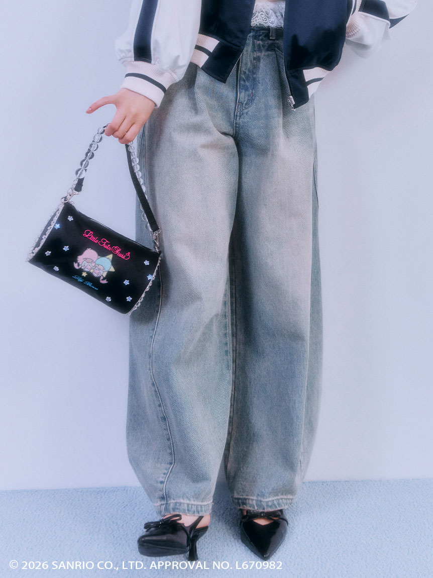 WEB限定00サイズ】タックワイドクラシックデニムパンツ(デニムパンツ
