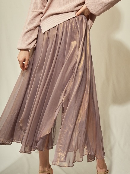 光沢シアスカート