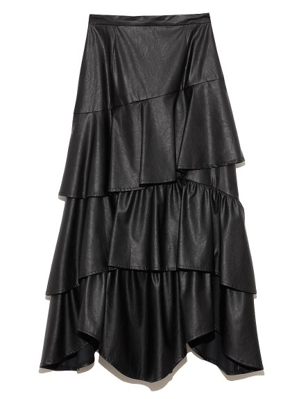 ミディ丈ティアードスカート