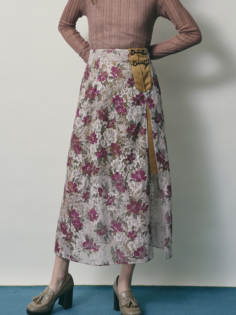 プリントレーススカート