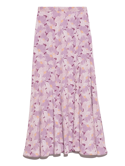 パネル切替花柄ロングスカート