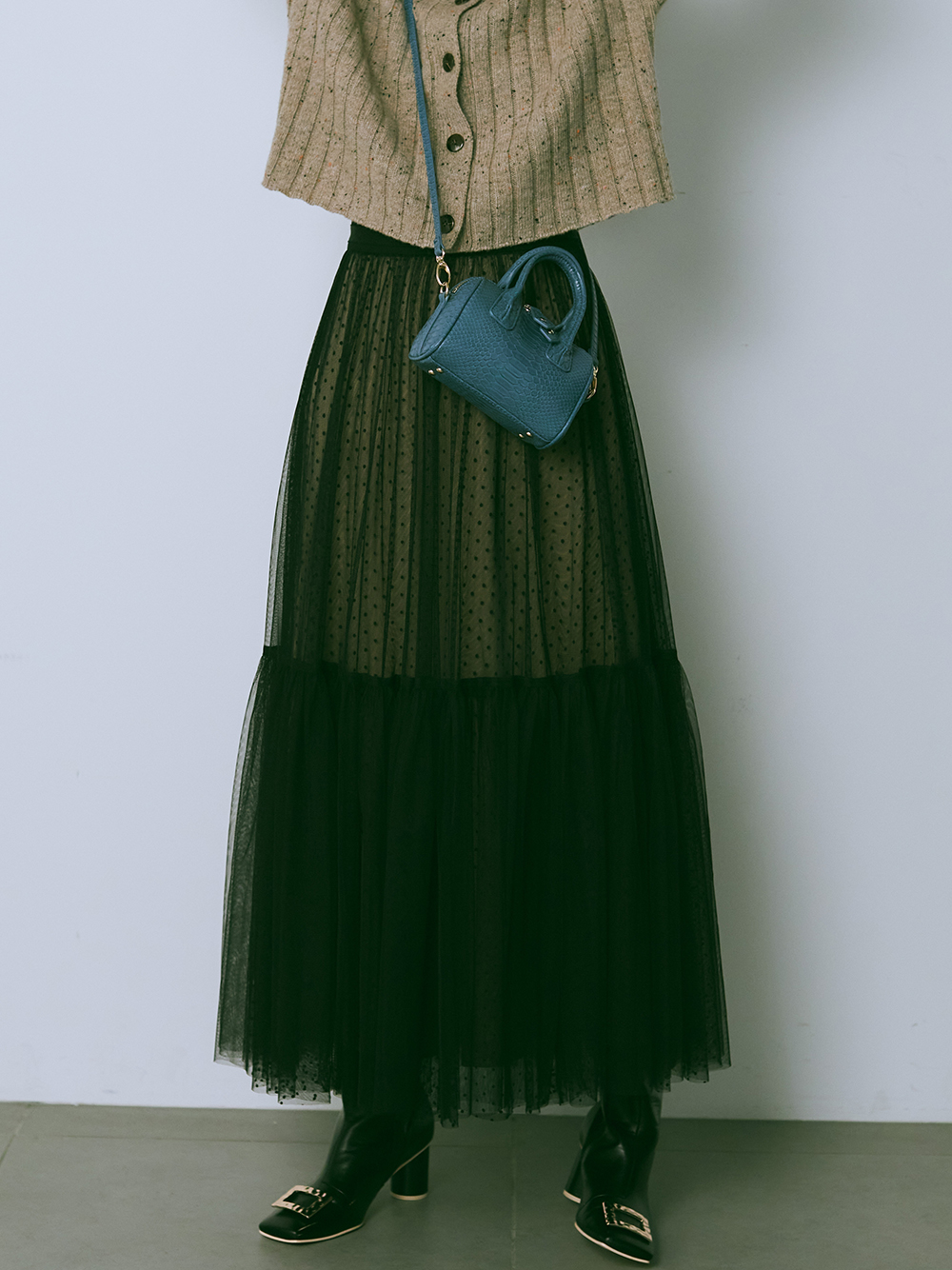 チュールロングスカート