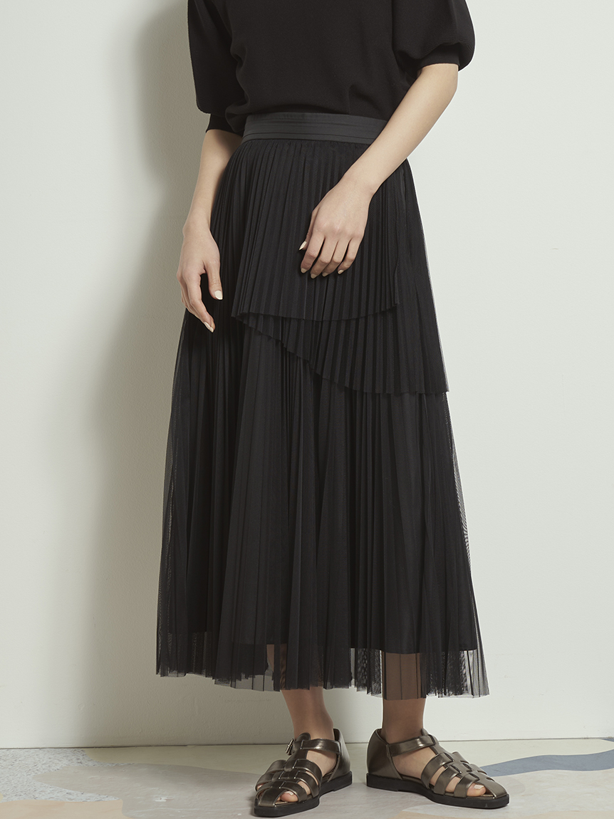 チュールプリーツスカート ロングスカート スカート Lily Brown リリーブラウン の通販サイト 公式