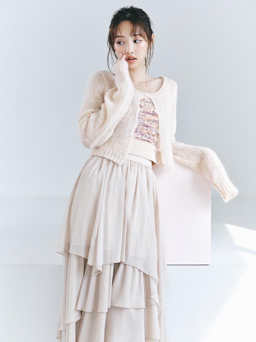 アメリヴィンテージ チュールスカート ドッキング ティアード  