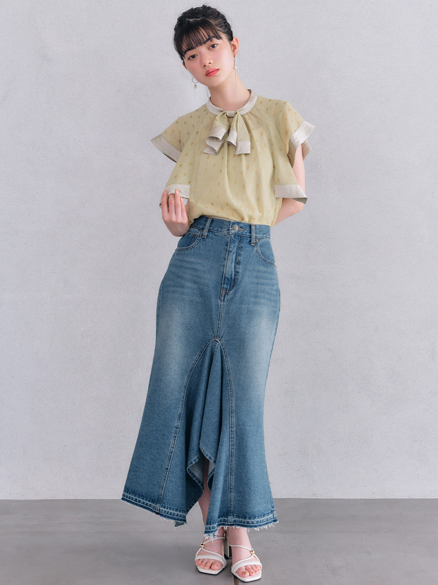 988t*美品 ドゥーズィエムクラス Lily sof リブ スカート リブ イン コンフォート いつものコーデを格上げする チュール