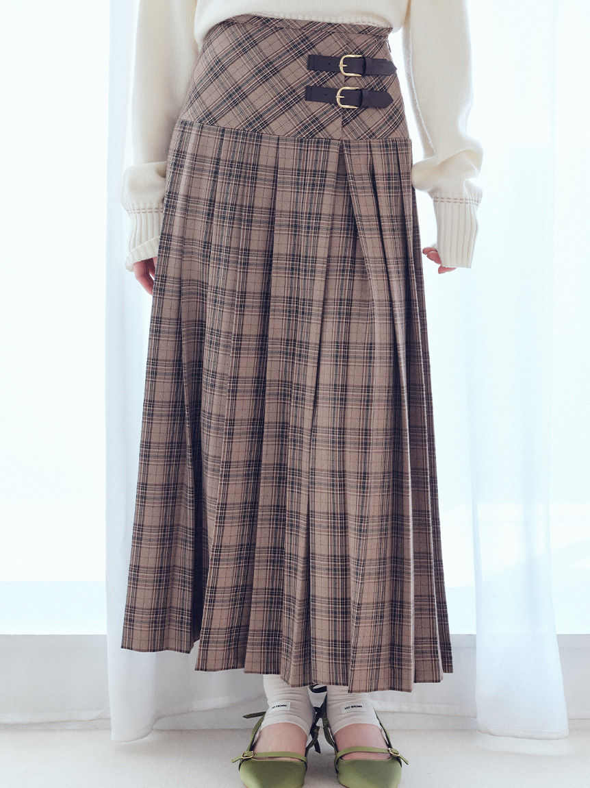 LILY BROWN ベルトセットミディプリーツスカート ベルテッドプリーツスカショーパン(スカートパンツ)｜パンツ｜LILY