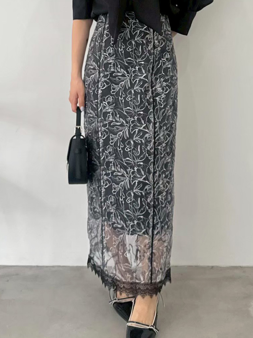 グッチ　エンブロイダリー　スカート 新作♪【GUCCI】エンブロイダリー コットンキャンバススカート