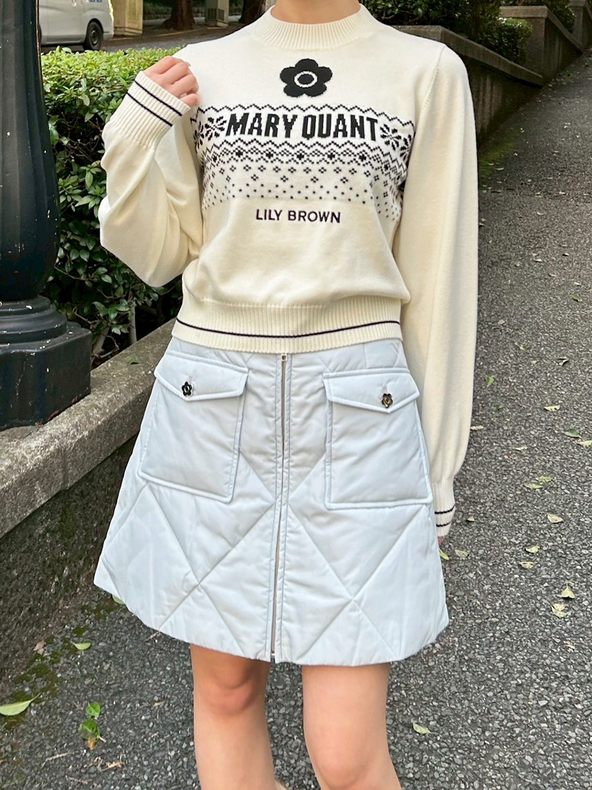 LILY BROWN×MARY QUANT】デイジー釦キルトダウンミニスカート