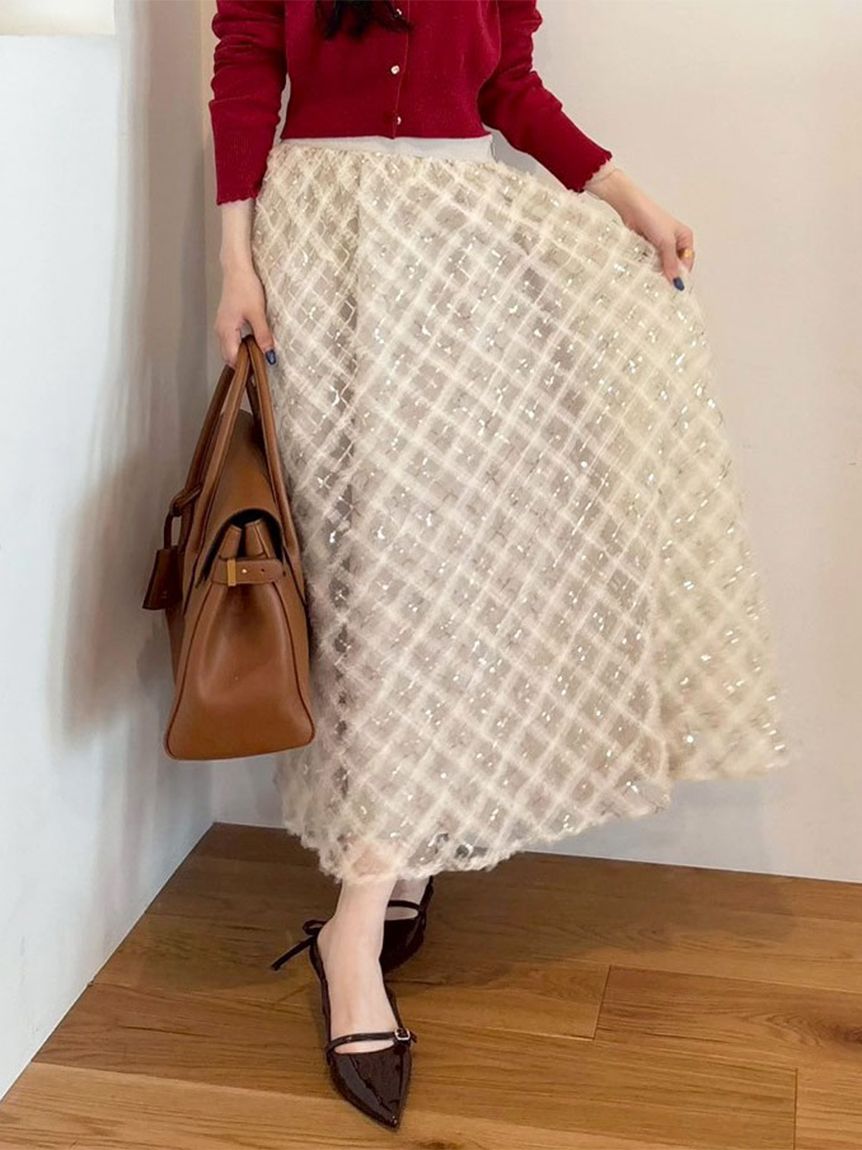 クロスチュールボリュームスカート(ロングスカート)｜スカート｜LILY