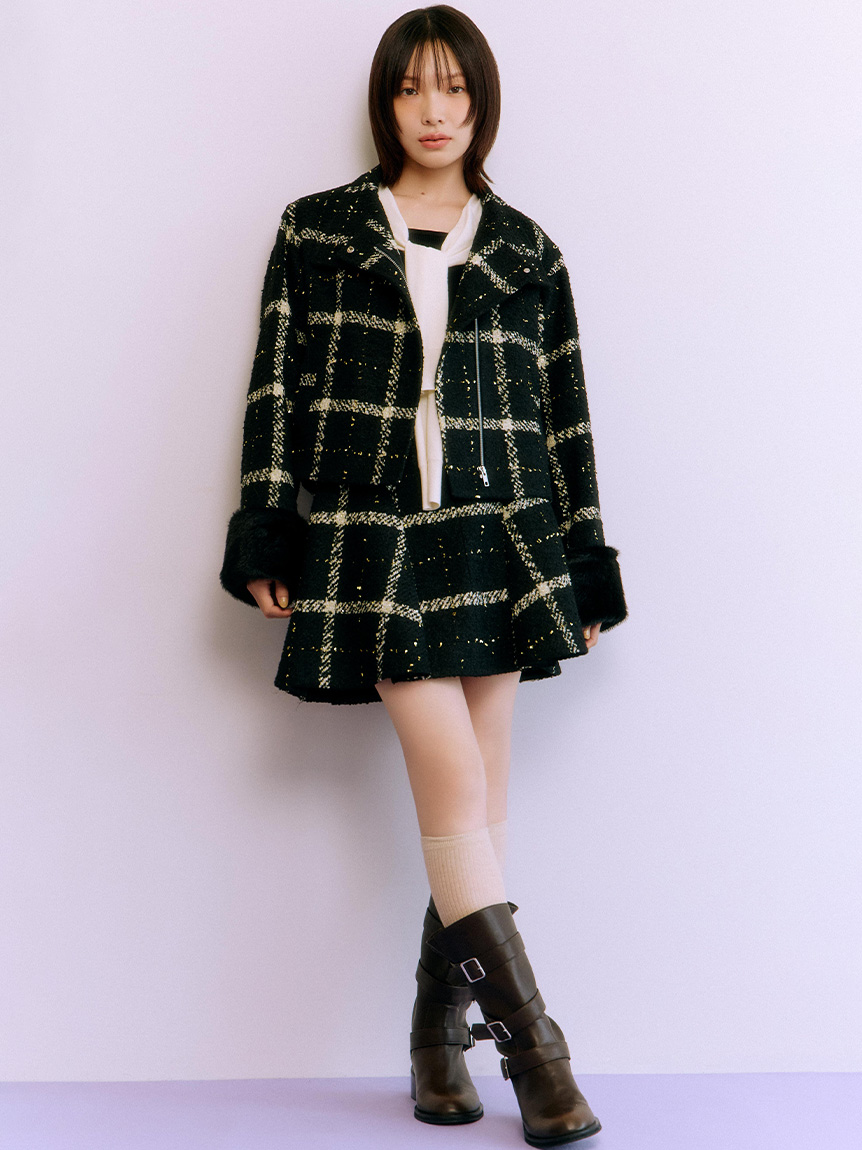 Lily Brown マルチカラーミニスカート 155/60A LILY BROWN（リリーブラウン）の「wool混ボックスチェックミニ