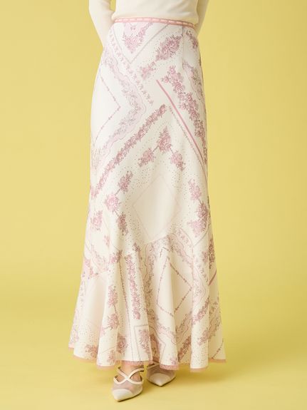 新品・タグ付 リリーブラウン コットンラッフルティアードスカート ロング丈 赤 LILY BROWN（リリーブラウン）の「コットンラッフルティアードスカート