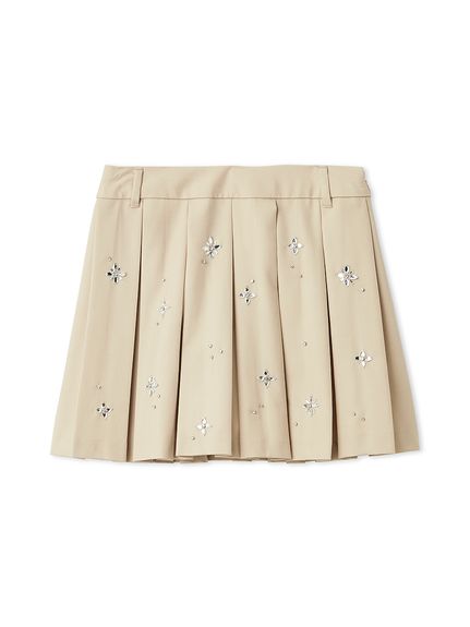 L.B CANDY STOCK]フラワービジュープリーツスカショーパン(スカート