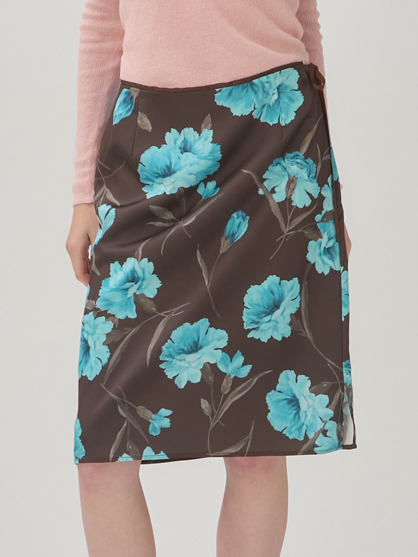 ブロッサムプリントサテンミディスカート(膝丈スカート)｜SKIRT｜LILY