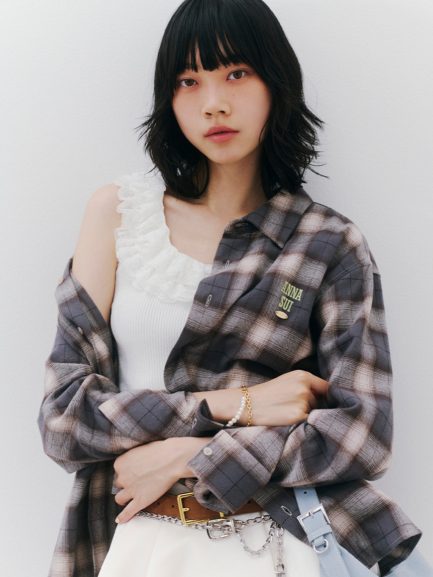 LILY BROWN ×ANNA SUI】オーバーネルチェックシャツ(シャツ