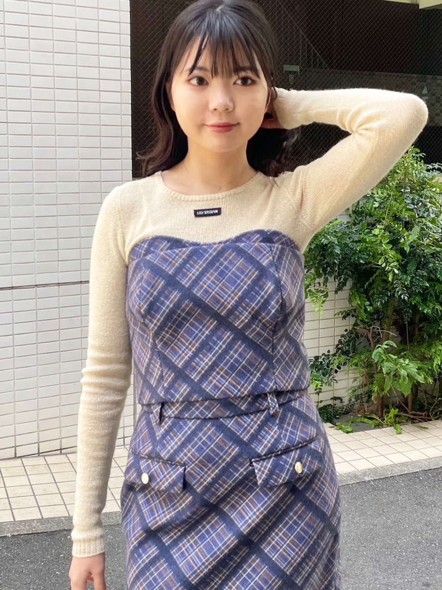 ウーリーチェックプリントビスチェ(ビスチェ)｜トップス｜LILY BROWN