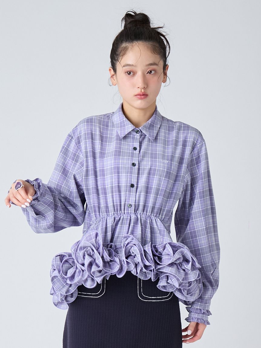 ホイップフリルヘムブラウス(シャツ・ブラウス)｜トップス｜LILY BROWN