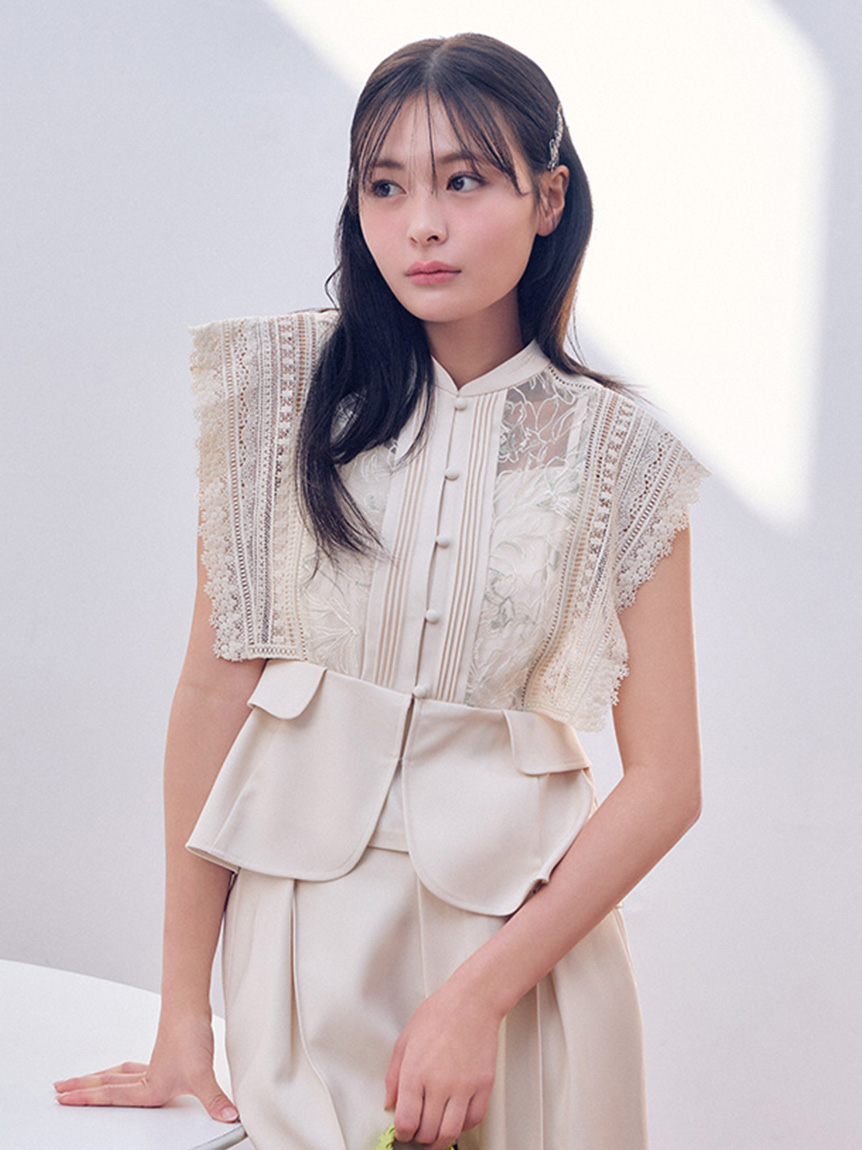 スイッチングレースブラウス(シャツ・ブラウス)｜トップス｜LILY BROWN