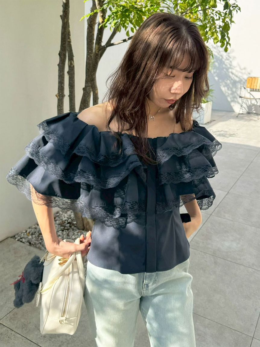 RiLi store ボリュームフリル2way RiLi】ボリュームフリル2way水着 - メルカリ